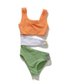 【GUACAMOLE】FUNCTIONAL PILE MULTI COLOR ONEPIECE / ORANGE MIX