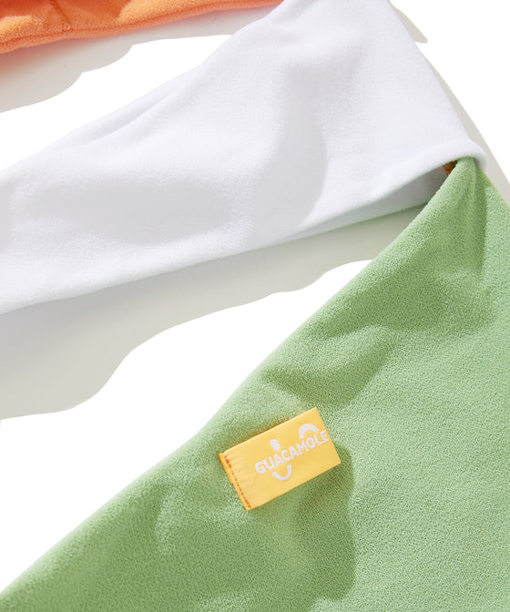 【GUACAMOLE】FUNCTIONAL PILE MULTI COLOR ONEPIECE / ORANGE MIX