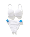 【GUACAMOLE】FUNCTIONAL PILE BRIDGE PUSH UP BRA BIKINI / WHITE