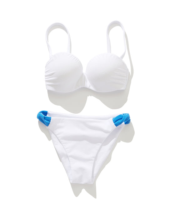 【GUACAMOLE】FUNCTIONAL PILE BRIDGE PUSH UP BRA BIKINI / WHITE