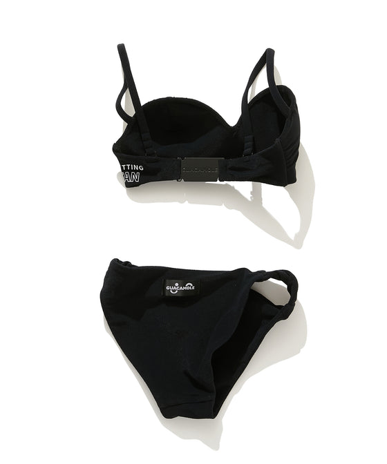 【GUACAMOLE】FUNCTIONAL PILE BRIDGE PUSH UP BRA BIKINI / BLACK