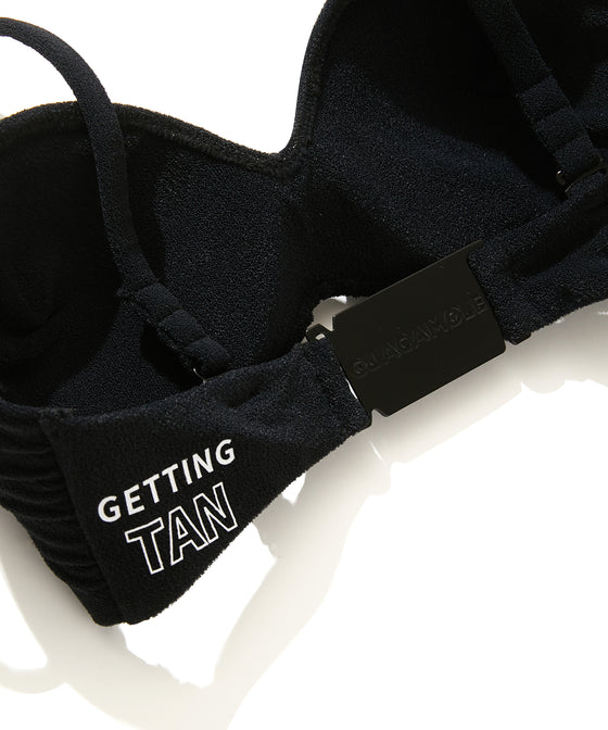 【GUACAMOLE】FUNCTIONAL PILE BRIDGE PUSH UP BRA BIKINI / BLACK