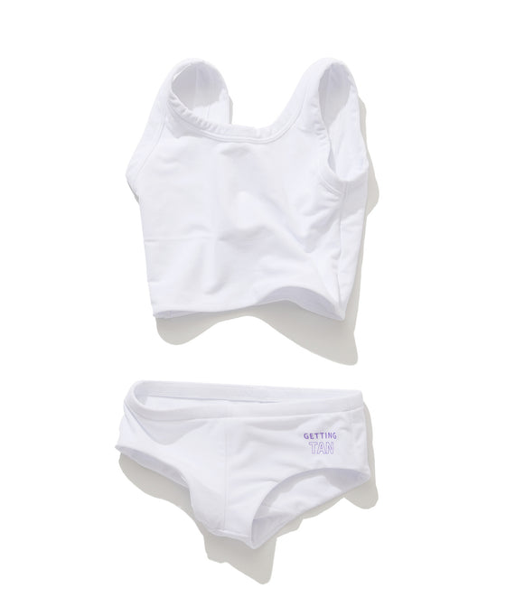 【GUACAMOLE】FUNCTIONAL PILE SCOOP NECK BIKINI / WHITE
