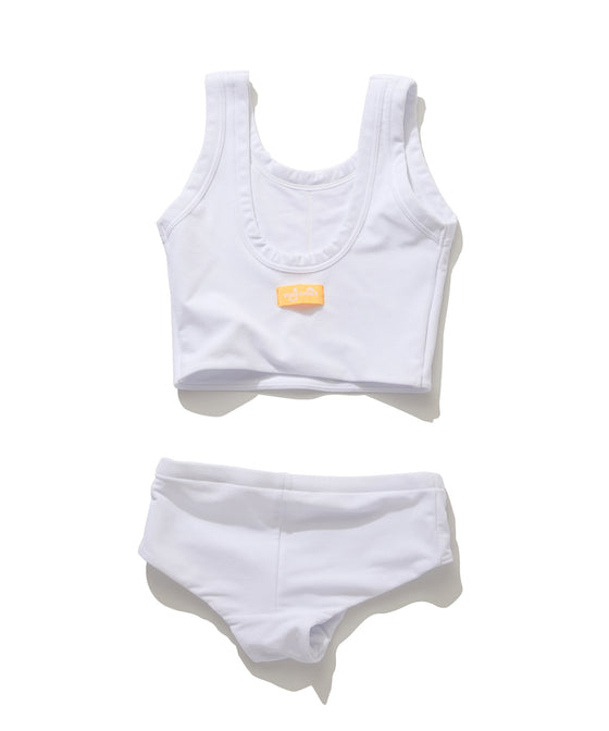 【GUACAMOLE】FUNCTIONAL PILE SCOOP NECK BIKINI / WHITE