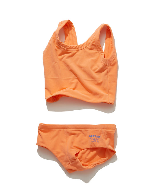 【GUACAMOLE】FUNCTIONAL PILE SCOOP NECK BIKINI / ORANGE