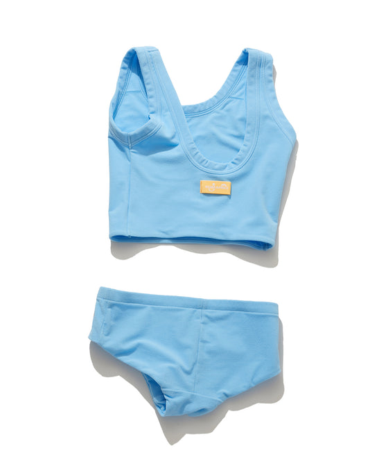 【GUACMAOLE】FUNCTIONAL PILE SCOOP NECK BIKINI / LIGHT BLUE