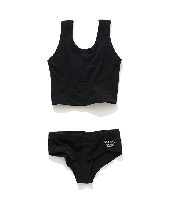 【GUACAMOLE】FUNCTIONAL PILE SCOOP NECK BIKINI / BLACK