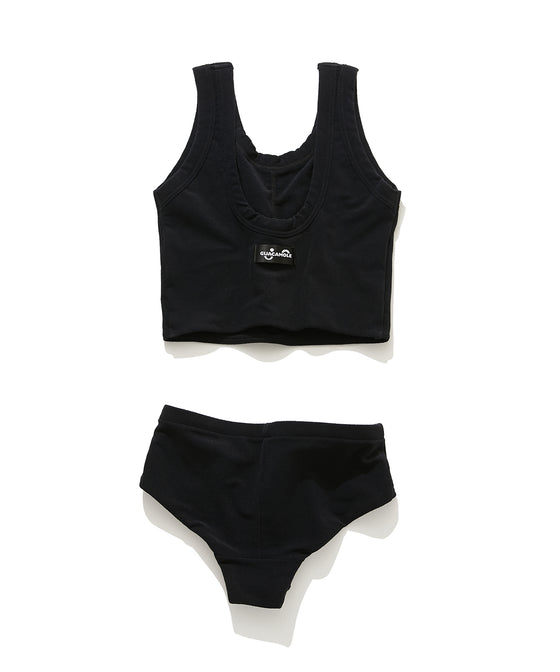 【GUACAMOLE】FUNCTIONAL PILE SCOOP NECK BIKINI / BLACK