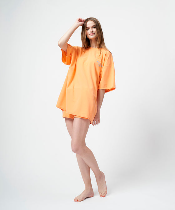 【GUACAMOLE】FUNCTIONAL PILE OVERSIZED T-SHIRT / ORANGE