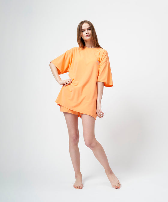 【GUACAMOLE】FUNCTIONAL PILE OVERSIZED T-SHIRT / ORANGE