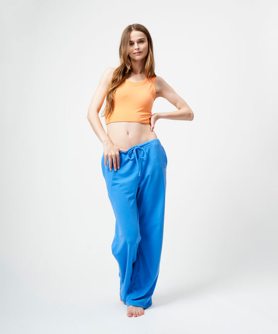 【GUACAMOLE】FUNCTIONAL PILE LOW RISE PANTS / BLUE