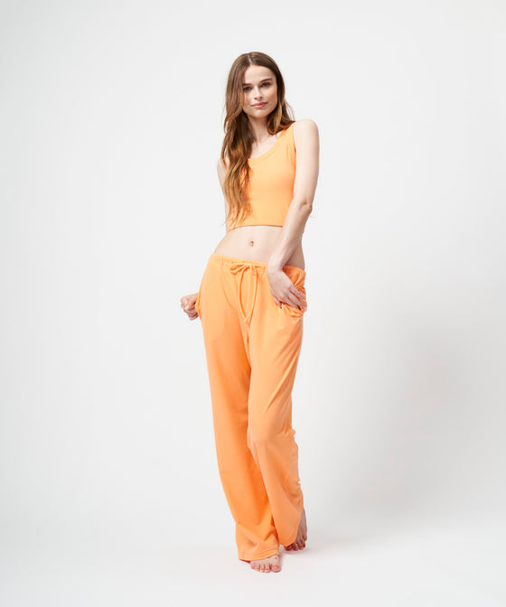 【GUACAMOLE】FUNCTIONAL PILE LOW RISE PANTS / ORANGE