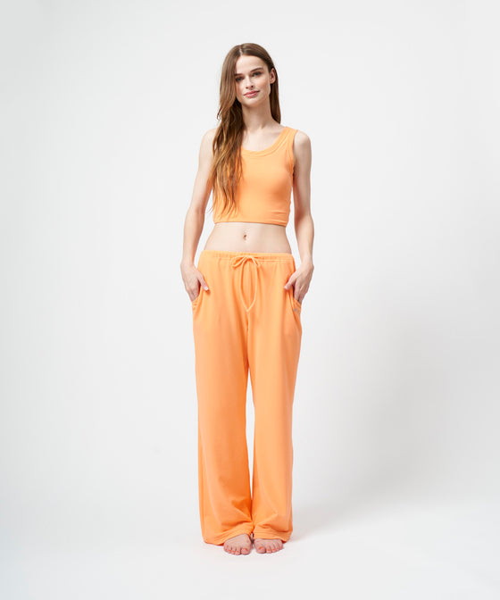 【GUACAMOLE】FUNCTIONAL PILE LOW RISE PANTS / ORANGE