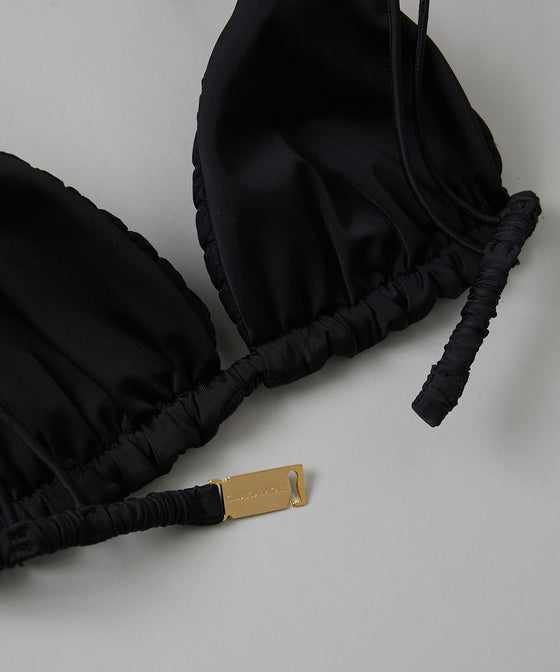 【GUACAMOLE】QUILT HEART TIE TOP / BLACK