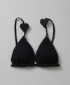 【GUACAMOLE】QUILT HEART TIE TOP / BLACK