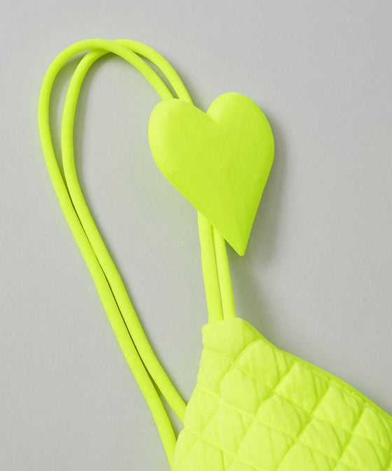 【GUACAMOLE】QUILT HEART TIE TOP / YELLOW