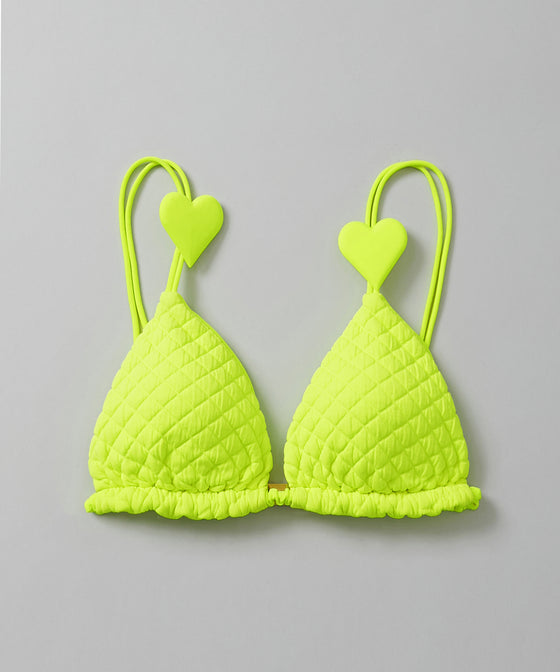 【GUACAMOLE】QUILT HEART TIE TOP / YELLOW