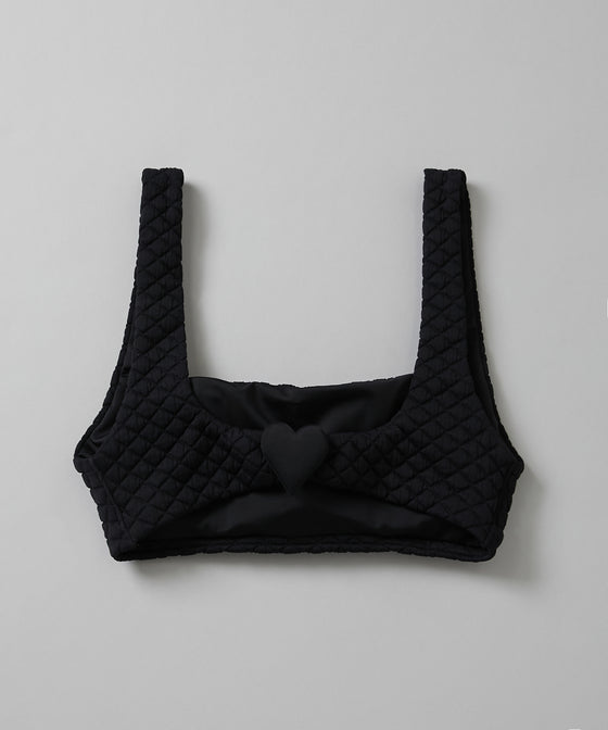 【GUACAMOLE】QUILT HEART TANK TOP / BLACK