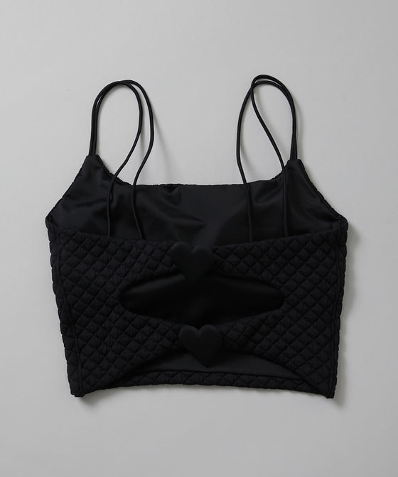 【GUACAMOLE】QUILT HEART CAMI TOP / BLACK