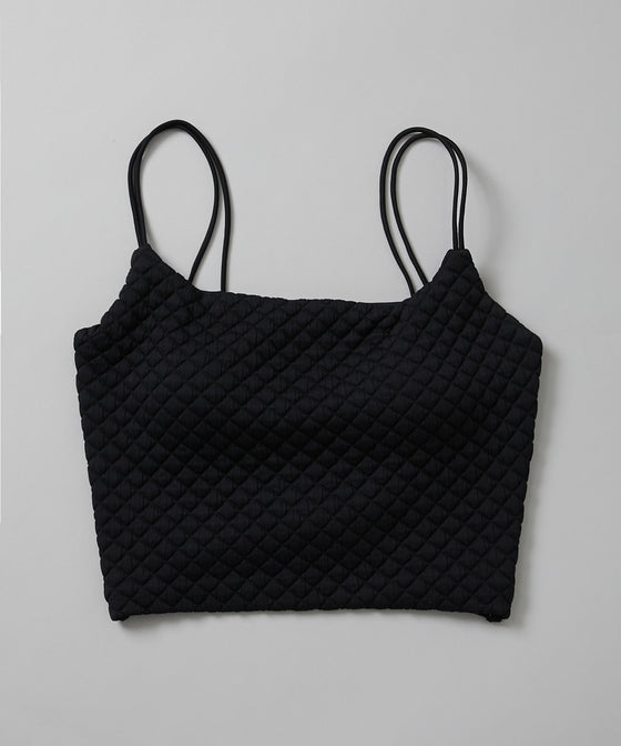 【GUACAMOLE】QUILT HEART CAMI TOP / BLACK