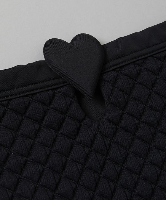 【GUACAMOLE】QUILT HEART LOW RISE BOTTOM / BLACK