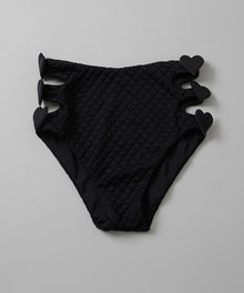  【GUACAMOLE】QUILT HEART TWO HOLES BOTTOM / BLACK