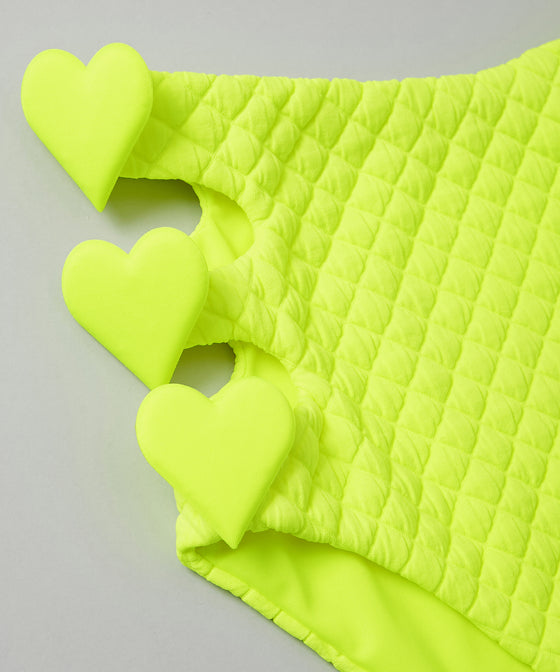 【GUACAMOLE】QUILT HEART TWO HOLES BOTTOM / YELLOW