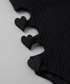 【GUACAMOLE】QUILT HEART THREE HOLES ONEPIECE / BLACK