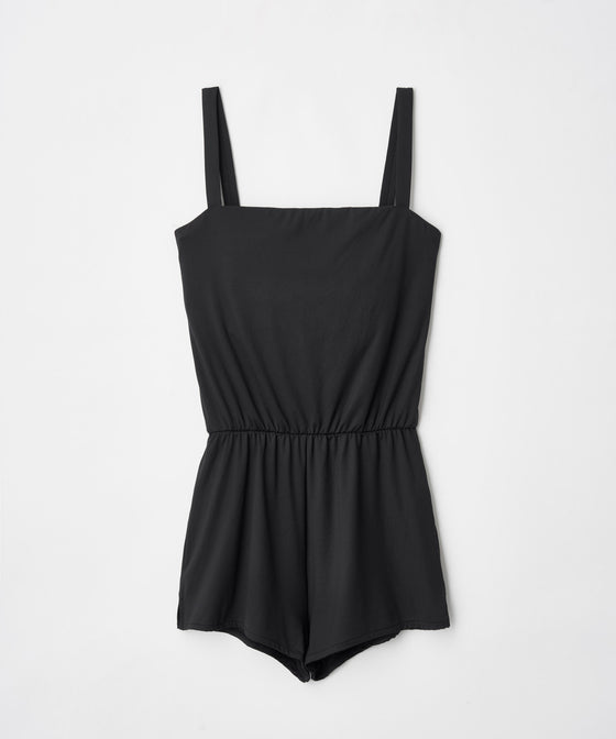 【GUACAMOLE】SQUARE NECK PLAYSUIT BLACK