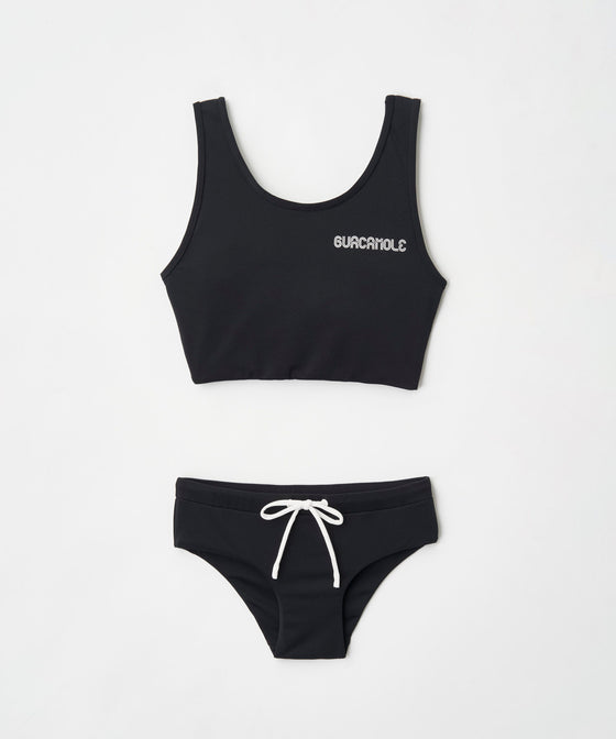 【GUACAMOLE】SCOOP NECK TOP / LOW-RISE BOTTOM BLACK