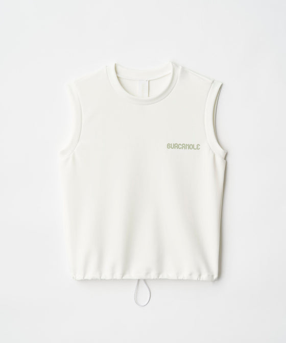 【GUACAMOLE】FUNCTIONAL RASH SLEEVELESS TOP WHITE